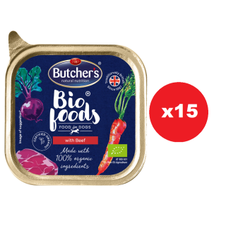 BUTCHER'S BIO foods Rinderpastete für Hunde 15x150 g