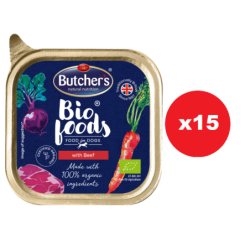 BUTCHER'S BIO foods Rinderpastete für Hunde 15x150 g
