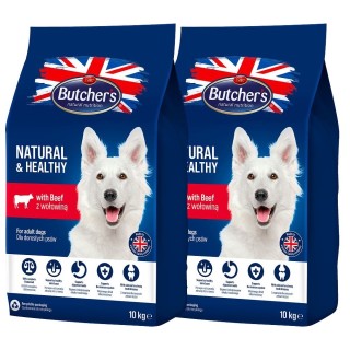 BUTCHER'S Natural&amp,Healthy Hundetrockenfutter mit Rind 20 kg (2 x 10 kg)