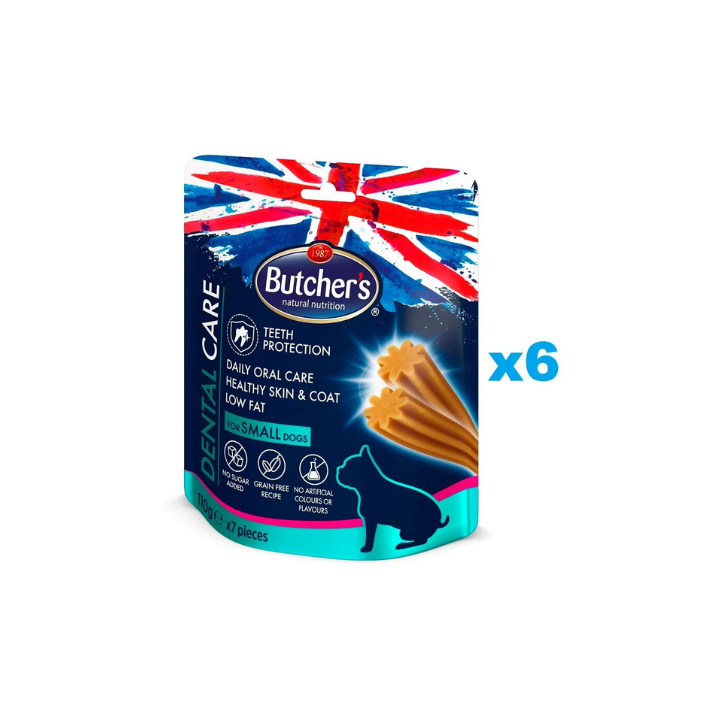 BUTCHER'S Dental Care for Small Dogs Zahnpflege-Leckerlis für kleine Hunderassen 6x110g