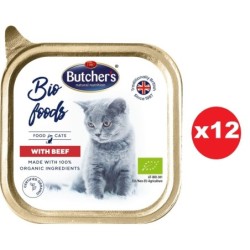 BUTCHER'S BIO foods Rinderpastete für die Katzen 12x85 g