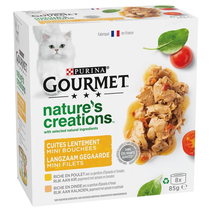 Gourmet Nature's Creations 8 x 85 g - Huhn & Truthahn