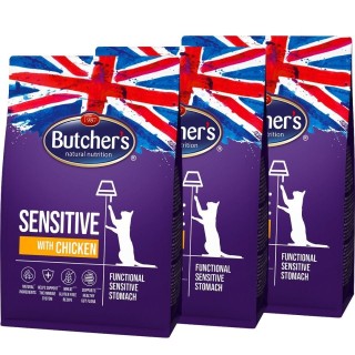 BUTCHER'S Functional Cat Sensitive für sensible Katzen mit Huhn 3x800 g