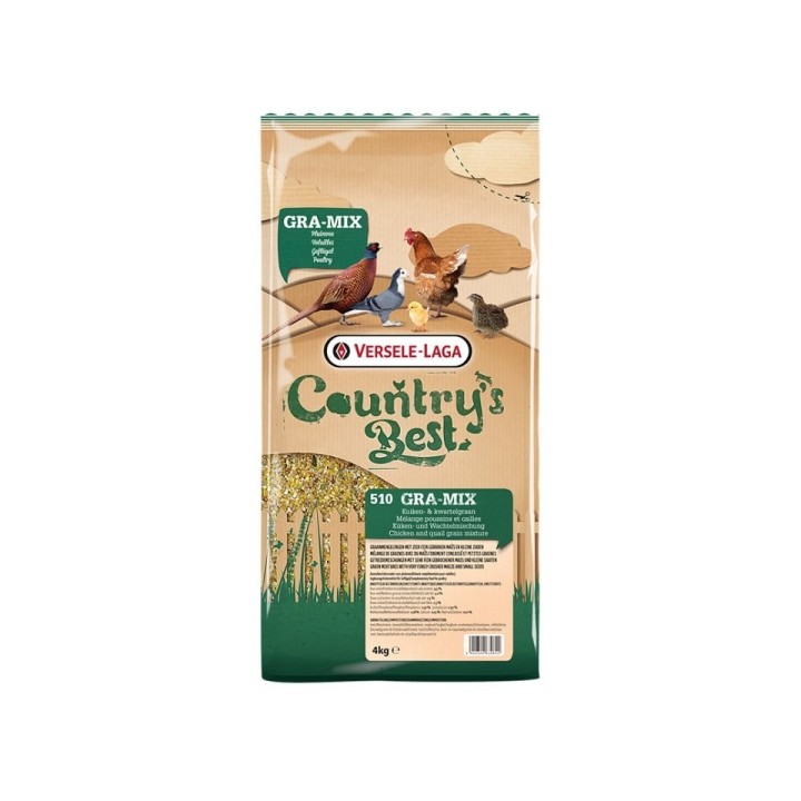 VERSELE-LAGA Country's Best Gra-Mix Chicks&amp,Quail Grain Mix 4kg Mischung mit fein geschreddertem Mais für Hühner und Wacht