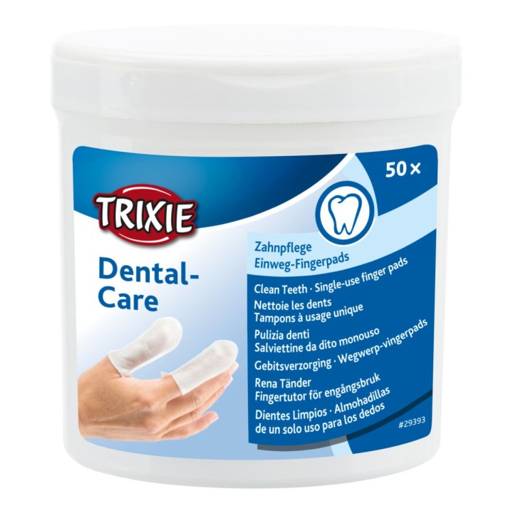 TRIXIE Dental Care saubere Zähne Reinigung Fingerpads 50 Stück