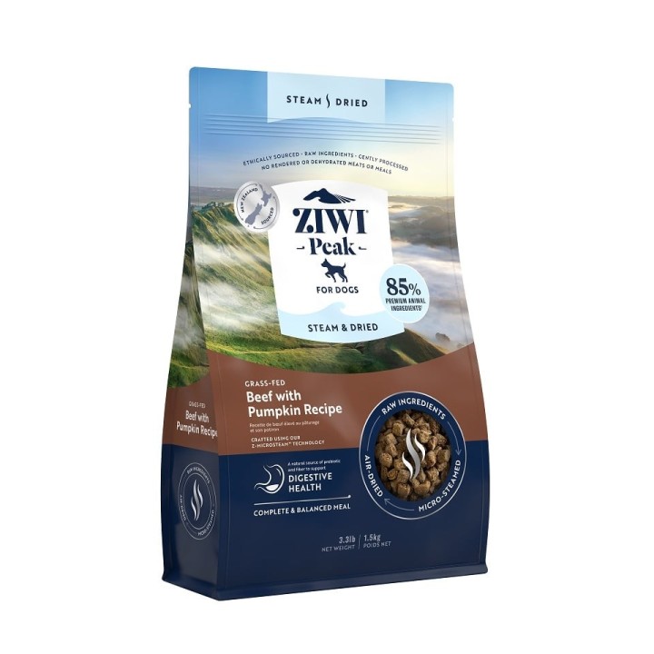 ZIWIPEAK Dog Steam &amp, Dried Rindfleischtrockenfutter für Hunde 1,5 kg