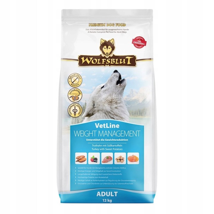WOLFSBLUT VetLine Weight Management Diätfuttermittel für Hunde zur Gewichtskontrolle 12 kg