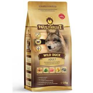 WOLFSBLUT Wild Duck Large Breed Adult Trockenfutter für große Hunderassen mit Ente 12,5 kg