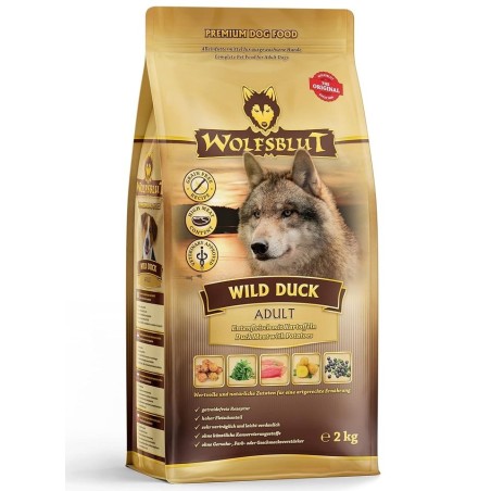 WOLFSBLUT Wild Duck Large Breed Adult Trockenfutter für große Hunderassen mit Ente 12,5 kg