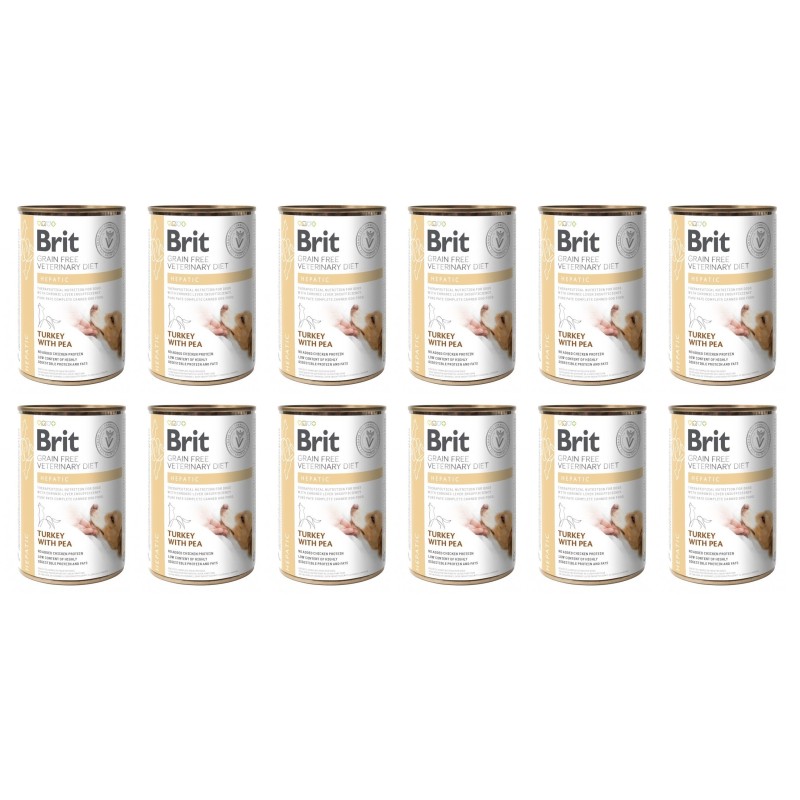 BRIT Veterinary Diet Hepatic Turkey&amp,Pea 12x400 g