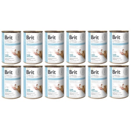 BRIT Veterinary Diet Obesity Lamb&amp,Pea Fettleibigkeitsfutter für Hunde 12x400 g