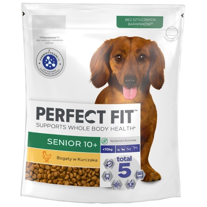 PERFECT FIT Senior 10+: Trockenvollnahrung mit Huhn für kleine Rassen ab 10 Jahren 825g
