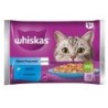 WHISKAS Adult Multipack Fisch 4x85g: Nassfutter für adulte Katzen mit Lachs und Thunfisch in Gelee