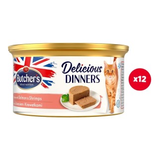 BUTCHER'S Classic Delicious Dinners mit Lachs- und Krabbenmousse 24x85 g [CLONE]