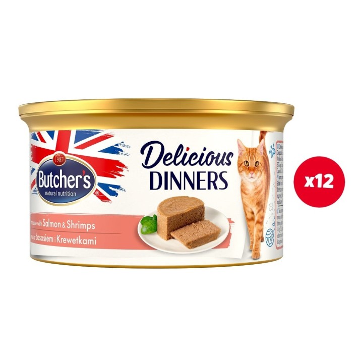BUTCHER'S Classic Delicious Dinners mit Lachs- und Krabbenmousse 24x85 g [CLONE]