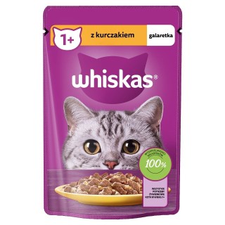WHISKAS Adult 85g: Nassfutter für adulte Katzen mit Huhn in Gelee