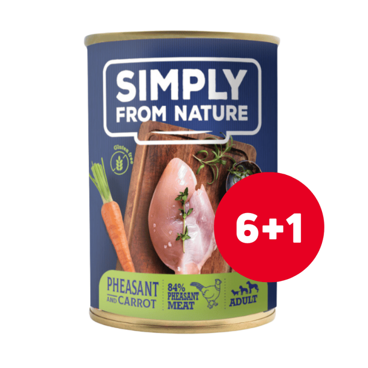 SIMPLY FROM NATURE Hundenassfutter Fasan mit Karotten 6 x 400 g + 1 GRATIS