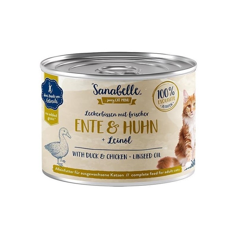 SANABELLE Ente &amp, Huhn 195 g Pastete für ausgewachsene Katzen