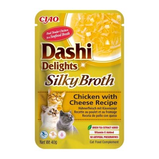 INABA Cat Dashi Delights Silky Broth Hähnchen und Käse 40g