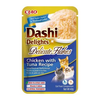INABA Cat Dashi Delights Delicate Flakes Huhn und Thunfisch 40g