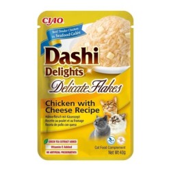 INABA Cat Dashi Delights Delicate Flakes Hähnchen und Käse 40g