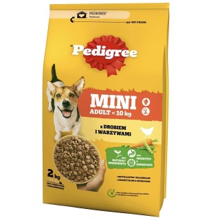 PEDIGREE Adult Mini 2 kg: Trockenfutter mit Geflügel und Gemüse für adulte Hunde kleiner Rassen