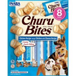 INABA Churu Bite Chicken 8x12g Hähnchen-Käse-Wrap für Hunde