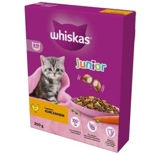 WHISKAS Junior 300 g: Trockenvollnahrung mit leckerem Huhn für Kätzchen