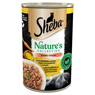 SHEBA 400 g Dose Nature's Collection: Nassvollnahrung für adulte Katzen mit Geflügel Cocktail mit Leber und Fischöl, garniert