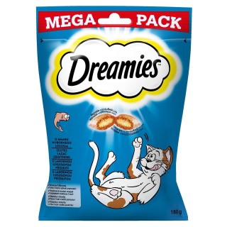 DREAMIES Mega Pack 180g- Leckere Katzenleckerlis mit Lachsgeschmack