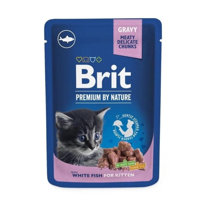 BRIT PREMIUM Pouch White Fish Kitten 24x100g mit weißem Fisch für Kätzchen