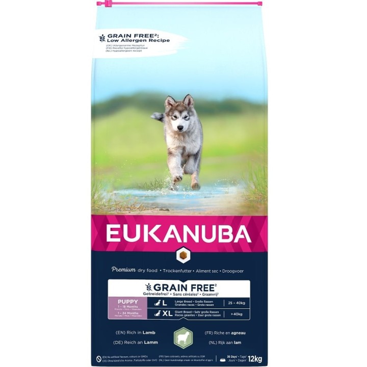 EUKANUBA Grain Free L Puppy Lamm 12 kg für Welpen großer Rassen