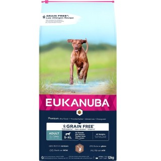 EUKANUBA Grain Free S-XL Adult Hirschfleisch 12 kg für ausgewachsene Hunde