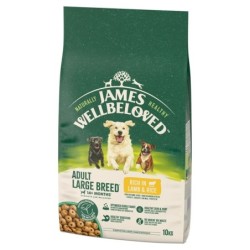 JAMES WELLBELOVED Adult 10 kg Trockenvollnahrung für ausgewachsene Hunde großer Rassen von 14 Monaten bis 10 Jahren mit viel