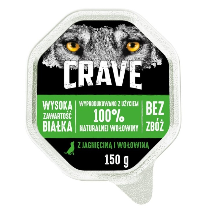 CRAVE Hundekuchen in der Schale mit Lamm- und Rindfleisch 150 g