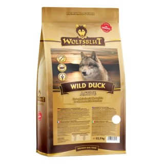WOLFSBLUT Wild Duck Active Trockenfutter für aktive Hunde mit Ente und Kartoffeln 12,5 kg
