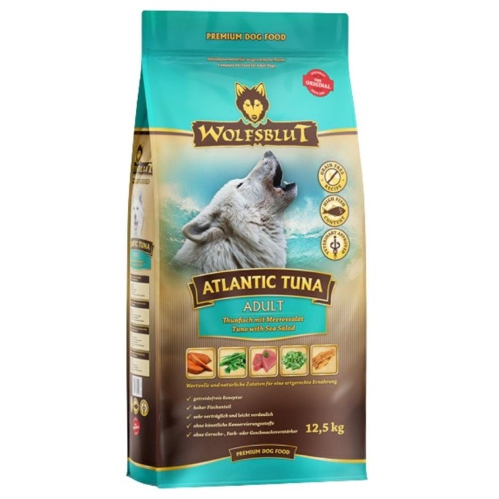 WOLFSBLUT Atlantic Tuna Adult Trockenfutter für ausgewachsene Hunde mit Thunfisch und Meersalat 12,5 kg