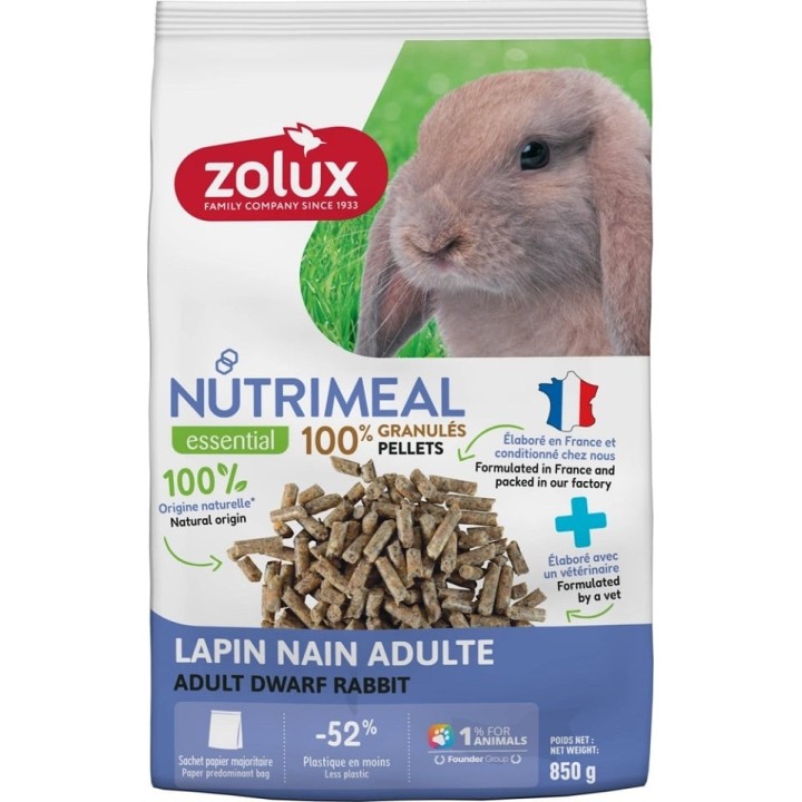 ZOLUX NUTRIMEAL 4 Zwergkaninchen Pellets Adult 850 g