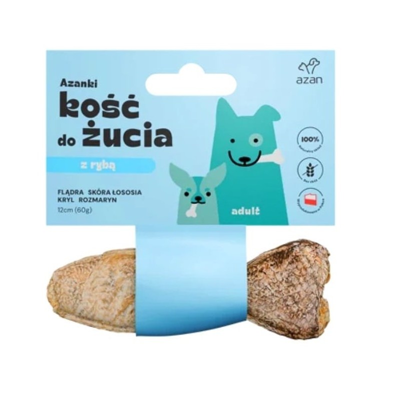 AZANKI Flunder Fischknochen für Hunde 12cm