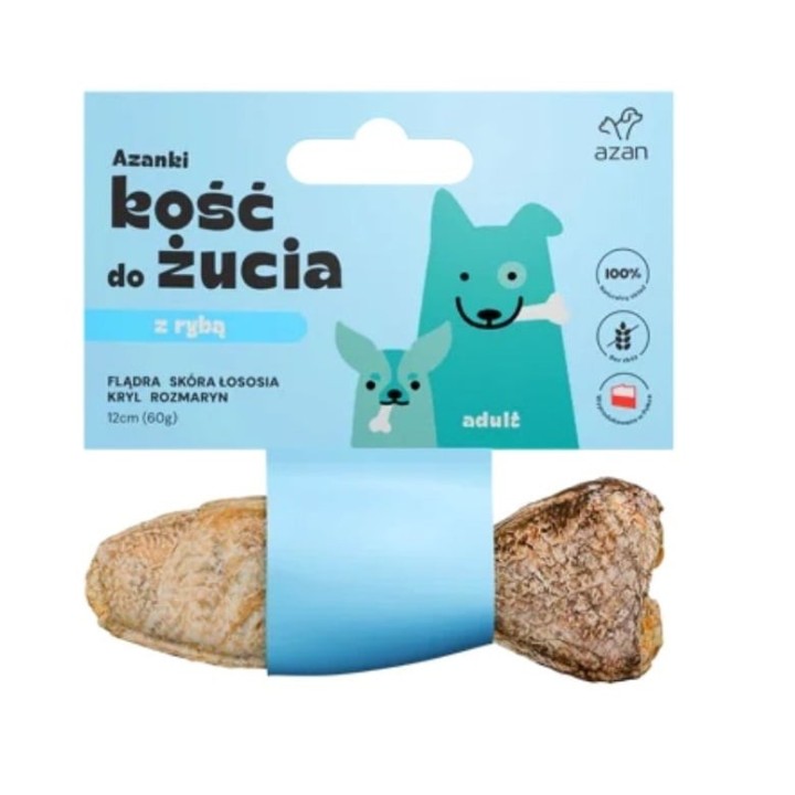 AZANKI Flunder Fischknochen für Hunde 12cm