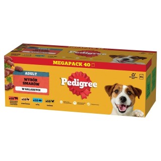 PEDIGREE Adult Auswahl an Geschmacksrichtungen in Gelee 40x100g mit Rindfleisch, Huhn, Fisch, Geflügel