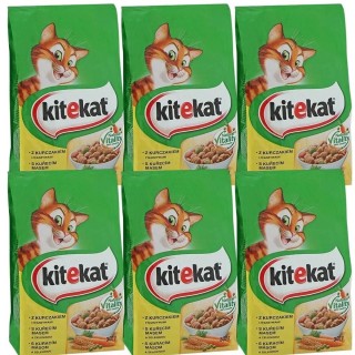 KITEKAT Huhn und Gemüse Trockenfutter für adulte Katzen 6x300g