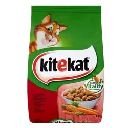 KITEKAT Trockenfutter für Katzen mit Rind und Gemüse 6x300g