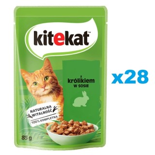 KITEKAT 28x85 g: Kaninchen in Soße für adulte Katzen