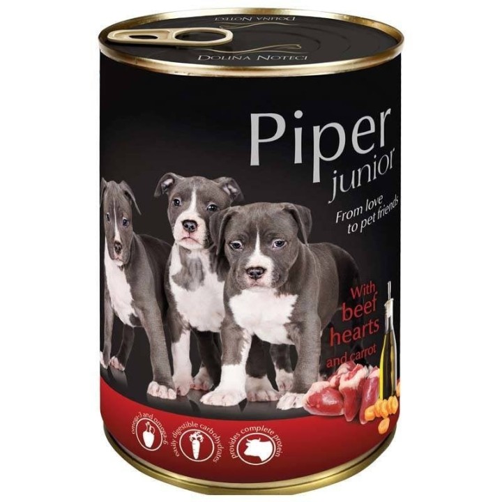 PIPER Junior Rinderherzen und Karotten für Welpen 400 g