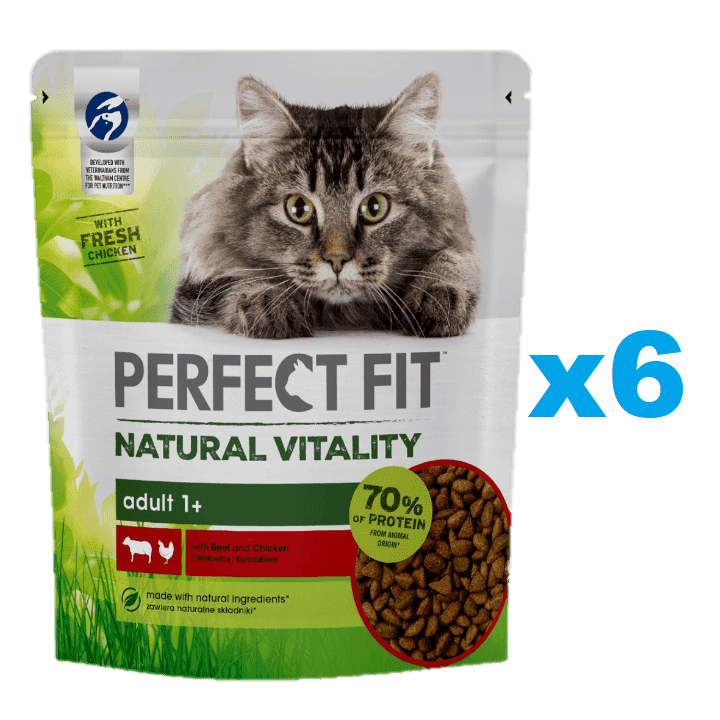PERFECT FIT Natural Vitality 1+ Trockenfutter mit Rind und Huhn 6x650 g