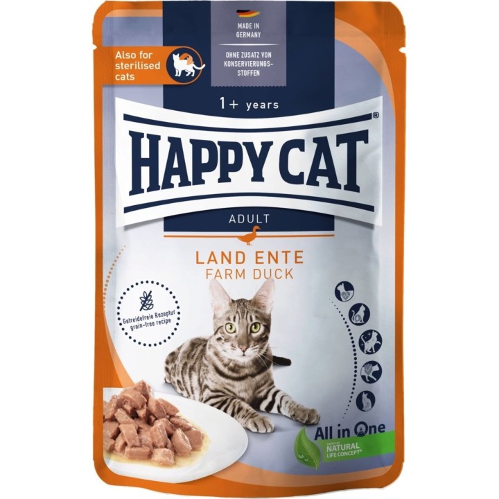 Happy Cat Meat in Sauce Ente Frischebeutel - 85 g
