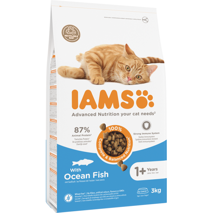 IAMS for Vitality mit Meeresfischen für ausgewachsene Katzen 3 kg