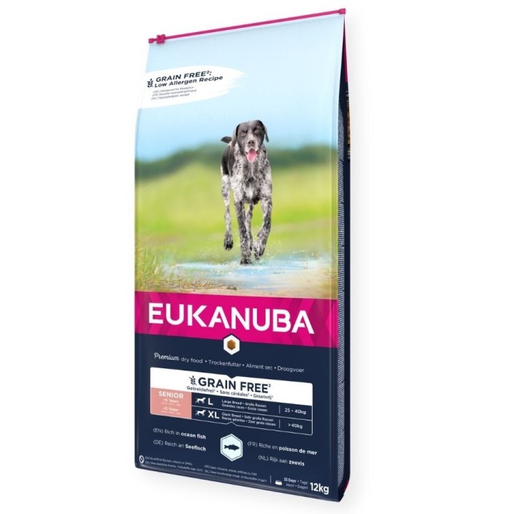 EUKANUBA Grain Free Senior Large ocean fish 12 kg