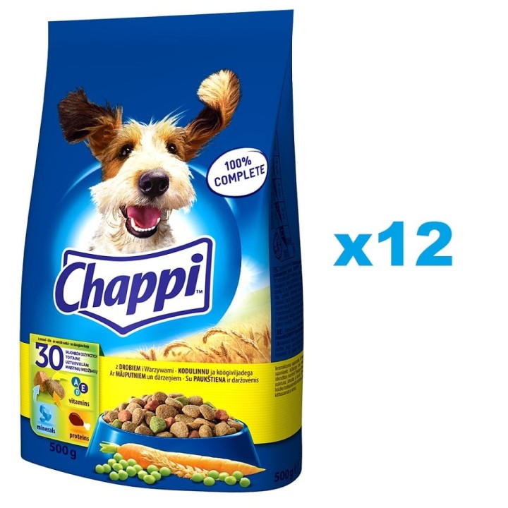 CHAPPI 12x500 g - Trockenfutter mit Geflügel und Gemüse
